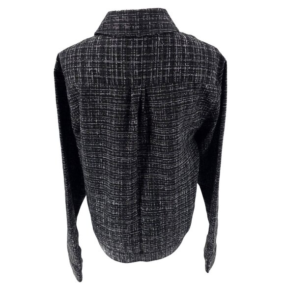 ASOS Design Black & White Textured Button-Front Jacket S Made In Cambodia - Picture 2 of 8